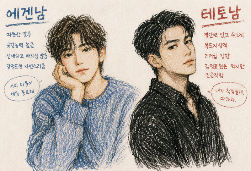 에겐남 vs 테토남 테스트
